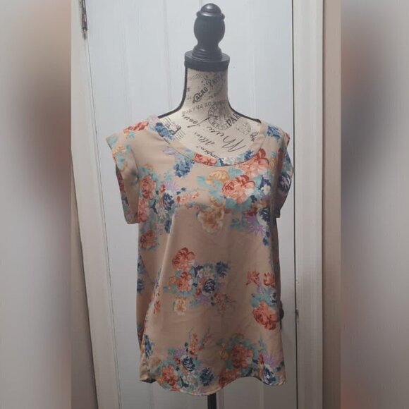 💃Pleione Floral Print Chiffon Blouse Top. 🌴 - Picture 1 of 7